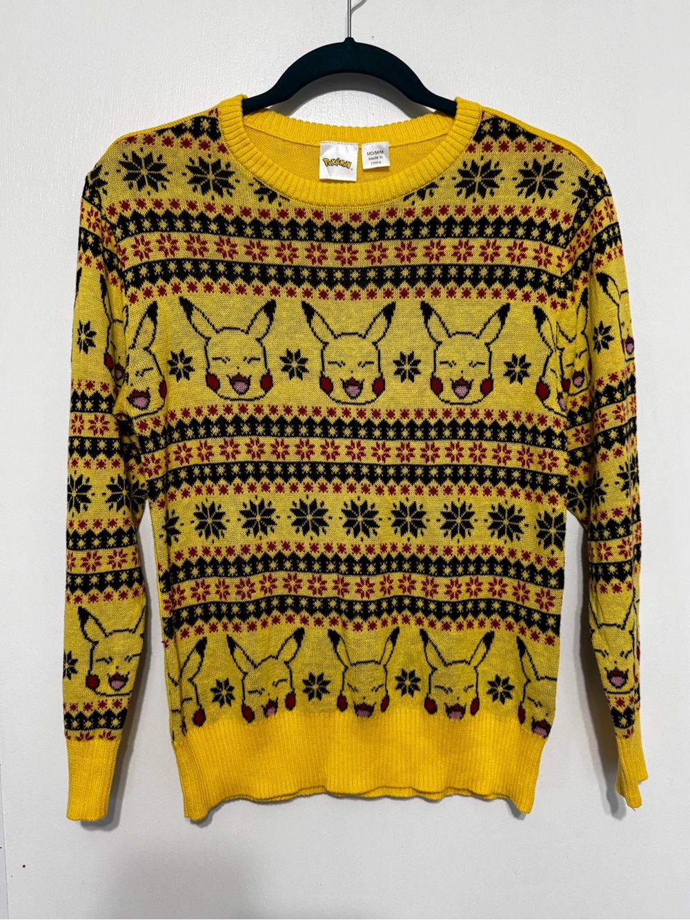 Pokemon Yellow Pikachu Fair Isle Crewneck Sweater